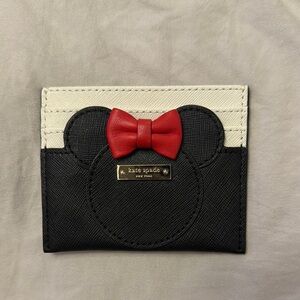 Kate Spade Black and White Card Holder with Red Bow